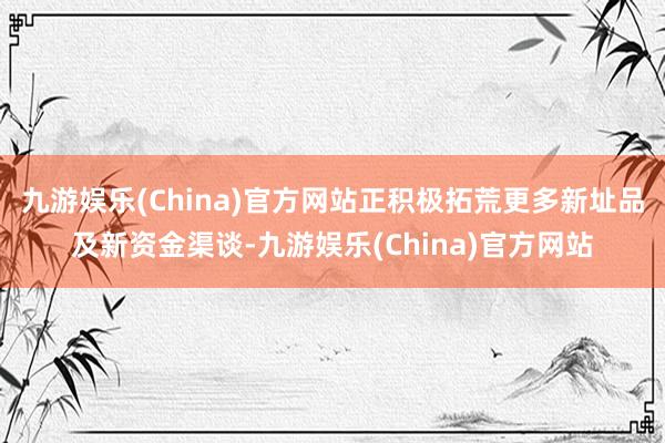 九游娱乐(China)官方网站正积极拓荒更多新址品及新资金渠谈-九游娱乐(China)官方网站