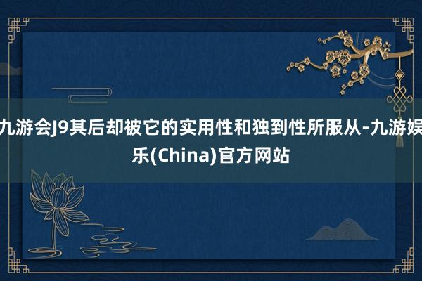 九游会J9其后却被它的实用性和独到性所服从-九游娱乐(China)官方网站